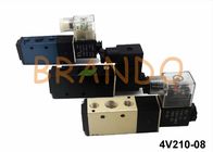 Al Alloy G1 / 4 &amp;#39;&amp;#39; 5/2 4V210-08 SMC نوع التحكم الهوائي صمامات الملف اللولبي AC220V / 24VDC
