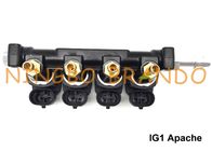 IG1 أباتشي OMB نوع LPG / CNG حاقن السكك الحديدية HD 4 اسطوانات 3 أوم DC12V