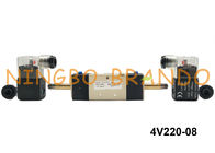 BSPT 1/4 &quot;4V220-08 AirTAC نوع هوائي الملف اللولبي صمام التحكم الكهربائي المزدوج ضوء DC24V