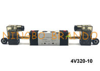 3/8 &quot;NPT 4V320-10 AirTAC نوع مزدوج الملف اللولبي صمام 2 الوظيفة 5 طريقة DC12V DC24V AC110V AC220V