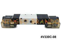 1/4 &quot;NPT 4V330C-08 AirTAC نوع هوائي الملف اللولبي صمام 5/3 طريقة إغلاق مركز AC220V DC24V