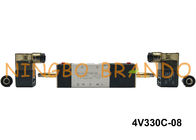 1/4 &quot;NPT 4V330C-08 AirTAC نوع هوائي الملف اللولبي صمام 5/3 طريقة إغلاق مركز AC220V DC24V