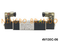 AirTAC Type 5/3 Way BSPT 1/8 `` صمام الملف اللولبي الهوائي 24VDC 220VAC 4V130C-06