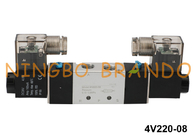 4V220-08 Airtac نوع هوائي مزدوج الملف اللولبي صمام 5/2 طريقة 24V 220V