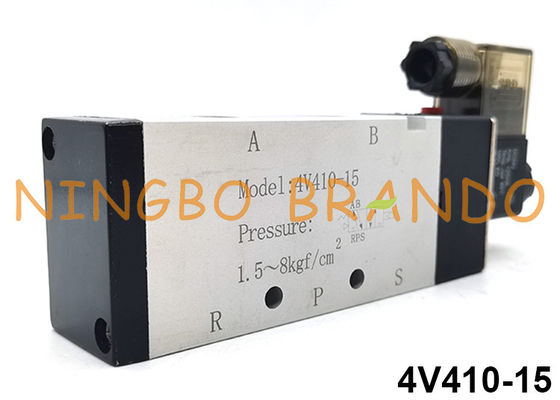 4V410-15 Airtac نوع التحكم الكهربائي صمام الملف اللولبي هوائي 5/2 طريقة 24V 220V