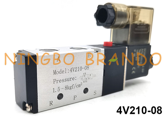 4V210-08 لفائف مفردة Airtac نوع هوائي الملف اللولبي صمام 5/2 طريقة DC24V AC220V