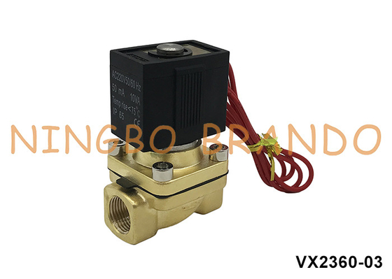 VX2360-03 3/8'' SMC نوع الصمام الكهربائي النحاسي للماء الهواء 220V 110V 24V