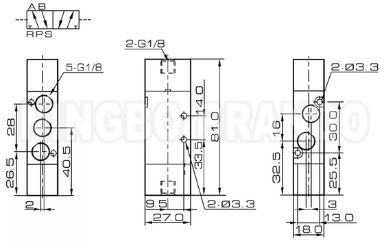 صمام هوائي تجريبي من نوع Airtac 4A120-06 5/2 طريقة تحكم مزدوج