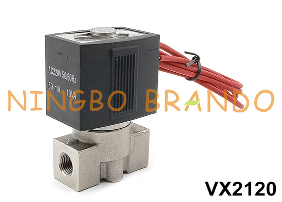 الصمام الكهربائي من الفولاذ المقاوم للصدأ من نوع SMC VX2120-02 1/4' 24V 220V