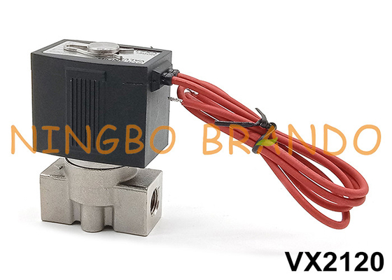 الصمام الكهربائي من الفولاذ المقاوم للصدأ من نوع SMC VX2120-02 1/4' 24V 220V