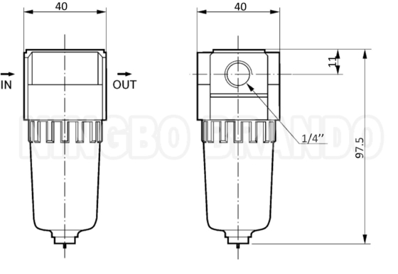 SMC نوع 1/8' AF2000-01 1/4' AF2000-02 فلتر الهواء الهوائي