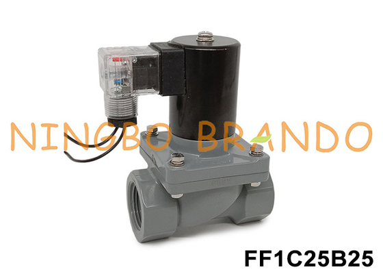 1' DN25 صمام الكهربائي المضاد للتآكل مع جسم CPVC 24V 110V 220V