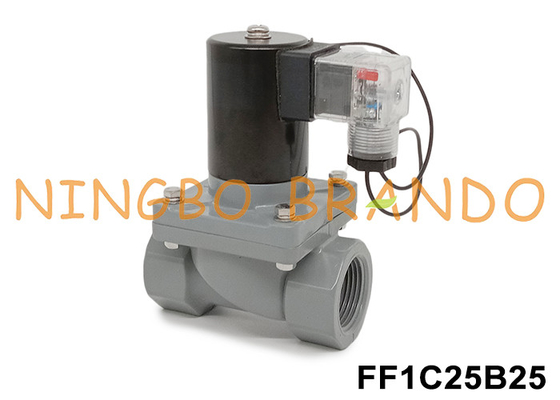 1' DN25 صمام الكهربائي المضاد للتآكل مع جسم CPVC 24V 110V 220V
