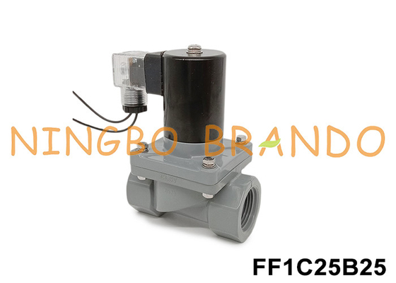 1' DN25 صمام الكهربائي المضاد للتآكل مع جسم CPVC 24V 110V 220V