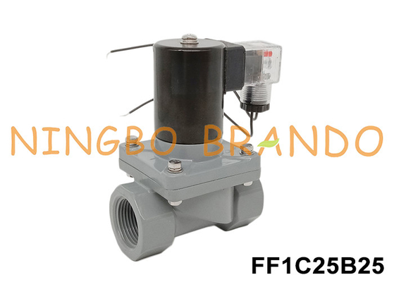1' DN25 صمام الكهربائي المضاد للتآكل مع جسم CPVC 24V 110V 220V
