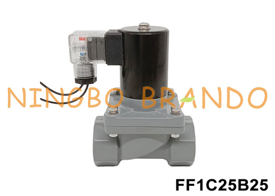 1' DN25 صمام الكهربائي المضاد للتآكل مع جسم CPVC 24V 110V 220V