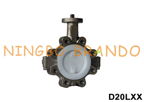 صمام الفراشة من نوع الرأس بدون رأس من DN40 إلى DN600 مع غطاء PTFE