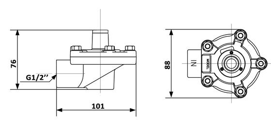 1/2' RCA15T الصمام الطيار عن بعد الزاوية اليمنى لفلتر كيس جمع الغبار