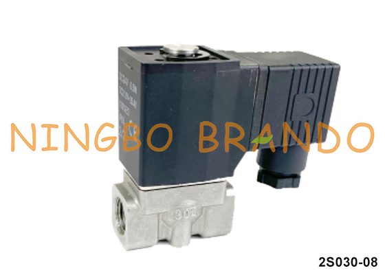 2S030-08 Airtac نوع الصمام الكهربائي الفولاذ المقاوم للصدأ 24V 110V 220V 1/4 &quot;