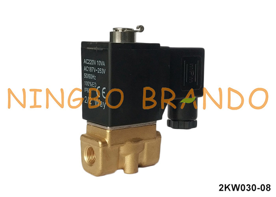 2KW030-08 نوع الهجوم الجوي الصمام الكهربائي النحاسي المفتوح بشكل طبيعي 220V 110V 24V 1/4'