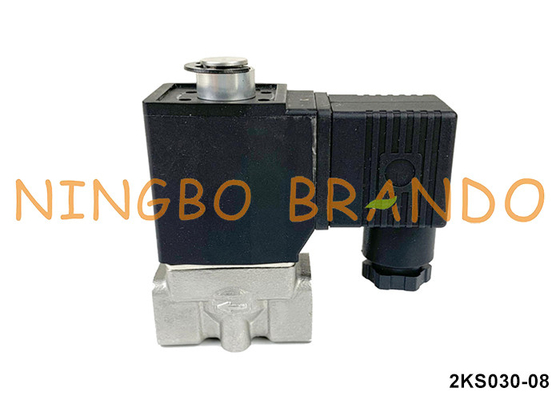 2KS030-08 نوع Airtac الصمام الكهربائي من الفولاذ المقاوم للصدأ مفتوح بشكل طبيعي 24V 110V 220V