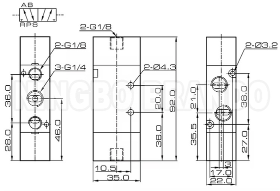 4A220-08 صمام التحكم بالهواء الجوي المزدوج التحكم 5 طريق 2 الموقف