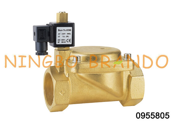 0955805 2'' Normally Open 2 Way Brass Solenoid Valve 24V 110V 220V