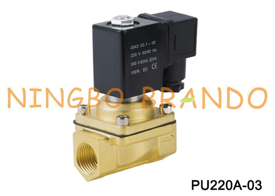 PU220A-03 3/8'' Shako Type 2 Way NC Brass Solenoid Valve 24V 110V 220V