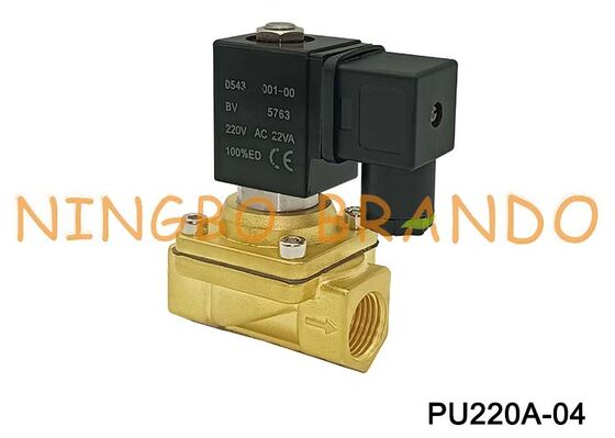 PU220A-04 1/2 '' شاكو نوع 2/2 طريقة صمام الملف اللولبي النحاسي 24V 110V 220V