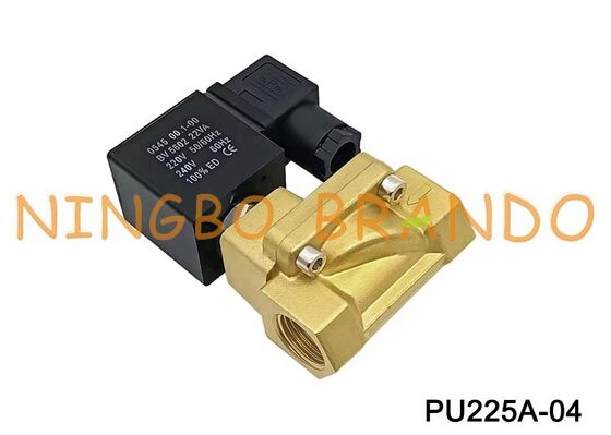 شاكو نوع PU225A-04 1/2 '' 2 طريقة مغلقة عادة صمام الملف اللولبي النحاسي 24V 110V 220V