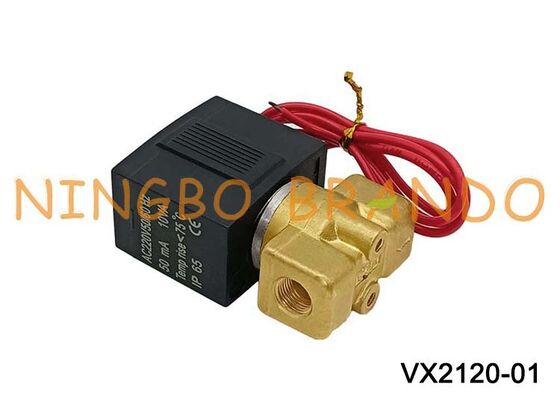 SMC نوع VX2120-01 يعمل مباشرة 2 طريقة الملف اللولبي صمام 1/8 `` AC220V DC24V