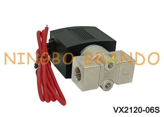 SMC نوع Vx2120 1/4 '' 2/2 طريقة صمام الملف اللولبي الفولاذ المقاوم للصدأ 220 فولت 24 فولت