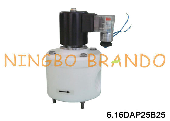 1 '' PTFE المضادة للتآكل صمام الملف اللولبي حمض القلويات الكيميائية مقاومة