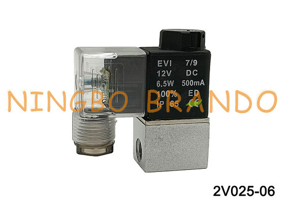 نوع Airtac 2V025-06 صمام الملف اللولبي ثنائي الاتجاه 1/8 بوصة 12VDC DC 12V