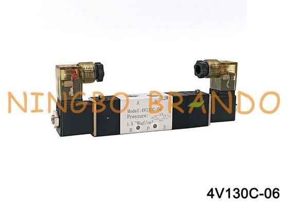 Airtac نوع 4V130C-06 صمام هواء الملف اللولبي 3 موضع 5 منفذ 1/8 بوصة صمام تحكم هوائي