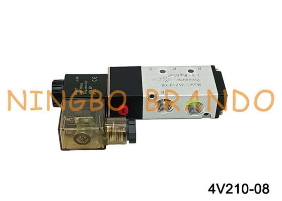 Airtac نوع 4V210-08 صمام الهواء الملف اللولبي 5/2 طريقة 4V200 سلسلة