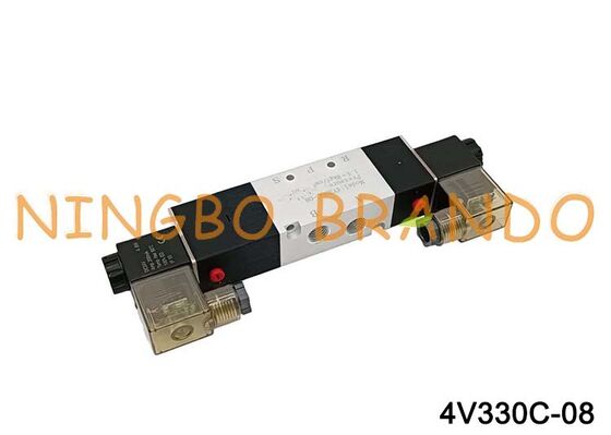 AIRTAC نوع الملف اللولبي صمام الهواء صمام 4V330C-08 DC 12V 24V AC 110V 220V