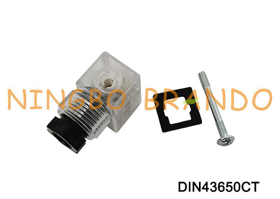 DIN43650C موصل ملف صمام الملف اللولبي 9.4 مم شفاف DIN 43650 النوع C