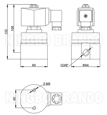 300 بار صمام الكهربائي ذو الضغط العالي 3/8'' 220V 110V 24V 12V