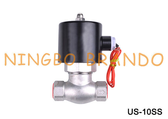 صمام الملف اللولبي للبخار US-10 2L-10 3/8 بوصة صمام الملف اللولبي من الفولاذ المقاوم للصدأ 24 فولت 220 فولت
