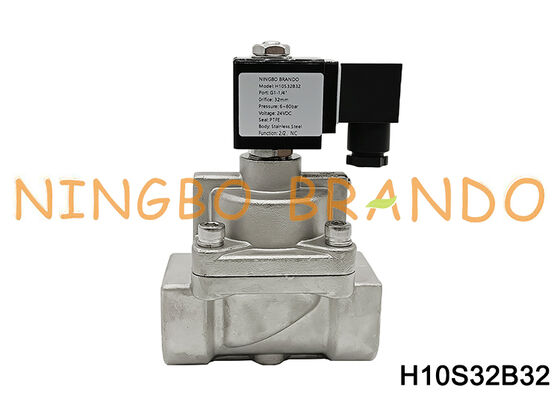 DN32 1-1/4 '' 6 إلى 80 بار صمام الملف اللولبي الفولاذ المقاوم للصدأ عالي الضغط 24 فولت 220 فولت