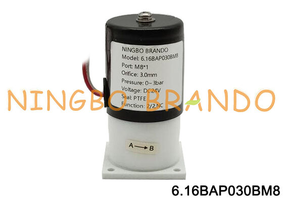 M8×1 Acid Alkali Corrosive PTFE Solenoid Valve 3mm Isolation Valve