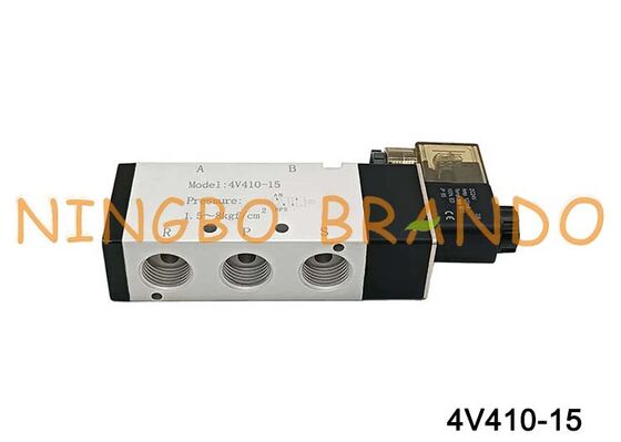 AIRTAC Type 4V410-15 Solenoid Valve 5/2 Way Pneumatic Valve 1/2 Inch Single Solenoid