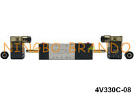 1/4 `` 5 طريقة 3 وضع 4V330C-08 صمام ملف لولبي هوائي لمشغل هوائي DC24V AC220V AC110V