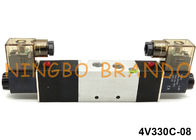 4V330C-08 Airtac نوع هوائي الملف اللولبي صمام 1/4 `` 5/3 طريقة 24VDC