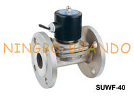 SUWF-40 1 1/2 `` صمام الملف اللولبي الفولاذ المقاوم للصدأ نوع شفة 24VDC 220VAC