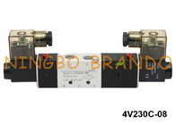 4V230C-08 Airtac نوع 5/3 طريقة صمام الملف اللولبي هوائي 24VDC 220VAC