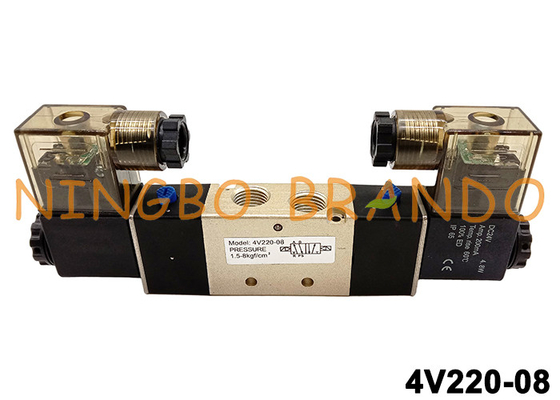 4V220-08 Airtac Type 1/4 `` صمام الملف اللولبي الهوائي DC24V DC24V