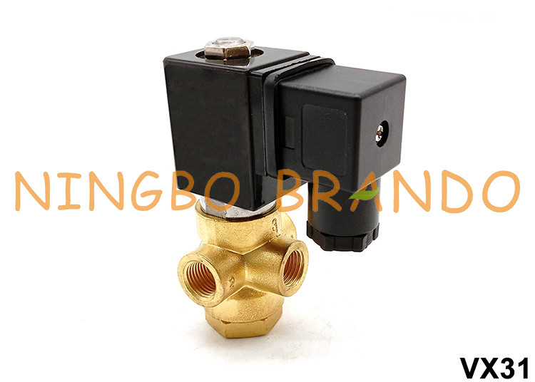 3/2 طريقة 1/8 `` 1/4 '' صمام ملف لولبي نحاسي يعمل بشكل مباشر 24 فولت 220 فولت VX31