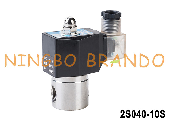 2S040-10 3/8' الماء الهواء زيت الصمام الكهربائي من الفولاذ المقاوم للصدأ 12V 24V 110V 220V
